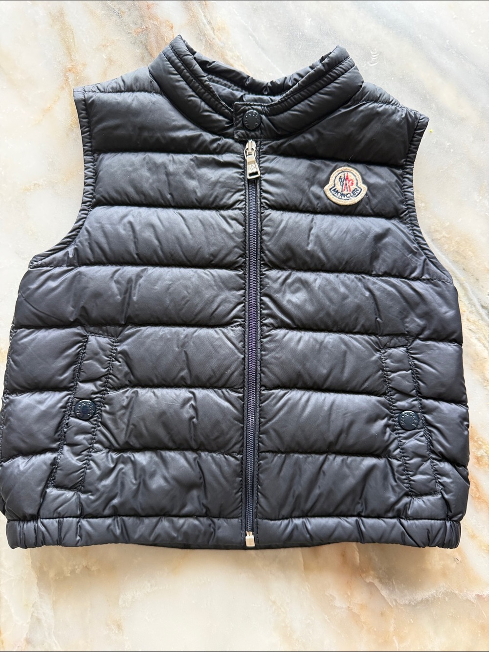 Moncler Baby Down Puffer Vest Boys Black Puffer Vest Size 18-24 months